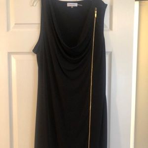 Black Calvin Klein dress...gold zipper in front